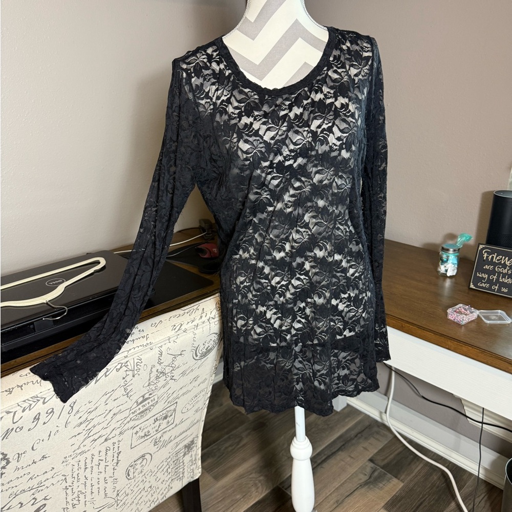 Elegant Black Lace Top